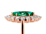 Rose gold Marquise Cut Halo Cluster Diamond Ring with Pave Band and Four-Prong Setting_17