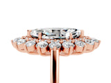 Rose gold Marquise Cut Halo Cluster Diamond Ring with Pave Band and Four-Prong Setting_17