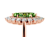Rose gold Marquise Cut Halo Cluster Diamond Ring with Pave Band and Four-Prong Setting_17