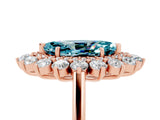 Rose gold Marquise Cut Halo Cluster Diamond Ring with Pave Band and Four-Prong Setting_17