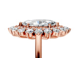 Rose gold Marquise Cut Halo Cluster Diamond Ring with Pave Band and Four-Prong Setting_20