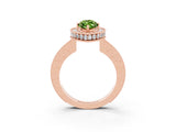 Rose gold Marquise Cut Halo Diamond Engagement Ring with Milgrain Pave Band and Four-Prong Setting_3