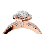 Rose gold Marquise Cut Halo Diamond Engagement Ring with Split Shank and Four-Prong Setting_24