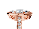 Rose gold Marquise Cut Halo Diamond Pave Band Ring with Four-Prong Setting_66