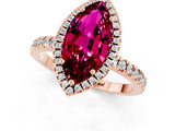 Rose gold Marquise Cut Halo Diamond Pave Band with Prong Setting_1