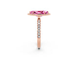 Rose gold Marquise Cut Halo Diamond Pave Band with Prong Setting_2
