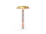 Rose gold Marquise Cut Halo Diamond Pave Band with Prong Setting_2