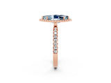 Rose gold Marquise Cut Halo Diamond Pave Band with Prong Setting_2