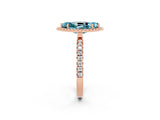 Rose gold Marquise Cut Halo Diamond Pave Band with Prong Setting_2