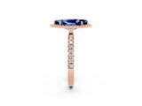 Rose gold Marquise Cut Halo Diamond Pave Band with Prong Setting_2
