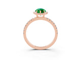 Rose gold Marquise Cut Halo Diamond Pave Band with Prong Setting_3