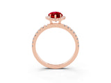 Rose gold Marquise Cut Halo Diamond Pave Band with Prong Setting_3