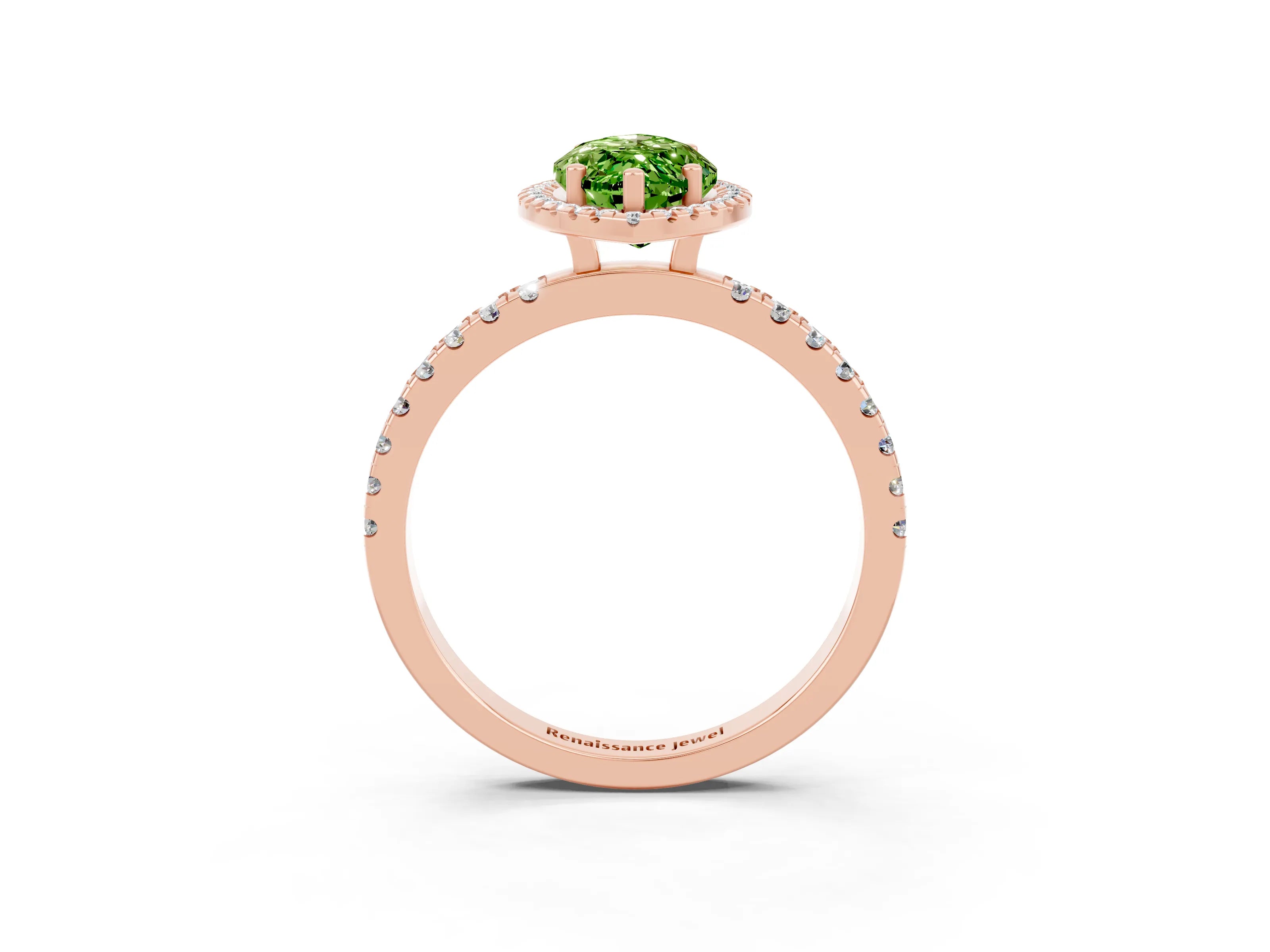 Rose gold Marquise Cut Halo Diamond Pave Band with Prong Setting_3