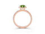 Rose gold Marquise Cut Halo Diamond Pave Band with Prong Setting_3