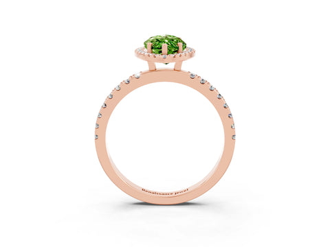 Rose gold Marquise Cut Halo Diamond Pave Band with Prong Setting_3