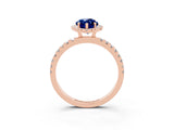 Rose gold Marquise Cut Halo Diamond Pave Band with Prong Setting_3