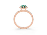 Rose gold Marquise Cut Halo Diamond Pave Band with Prong Setting_3