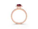 Rose gold Marquise Cut Halo Diamond Pave Band with Prong Setting_3