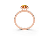 Rose gold Marquise Cut Halo Diamond Pave Band with Prong Setting_3