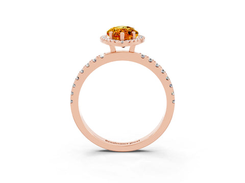 Rose gold Marquise Cut Halo Diamond Pave Band with Prong Setting_3