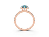 Rose gold Marquise Cut Halo Diamond Pave Band with Prong Setting_3