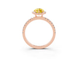 Rose gold Marquise Cut Halo Diamond Pave Band with Prong Setting_3