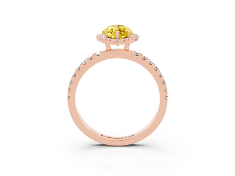 Rose gold Marquise Cut Halo Diamond Pave Band with Prong Setting_3