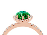 Rose gold Marquise Cut Halo Diamond Pave Band with Prong Setting_4