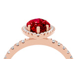 Rose gold Marquise Cut Halo Diamond Pave Band with Prong Setting_4