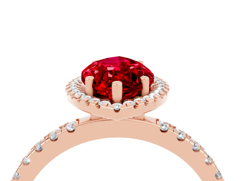 Rose gold Marquise Cut Halo Diamond Pave Band with Prong Setting_4