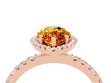Rose gold Marquise Cut Halo Diamond Pave Band with Prong Setting_4