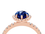 Rose gold Marquise Cut Halo Diamond Pave Band with Prong Setting_4