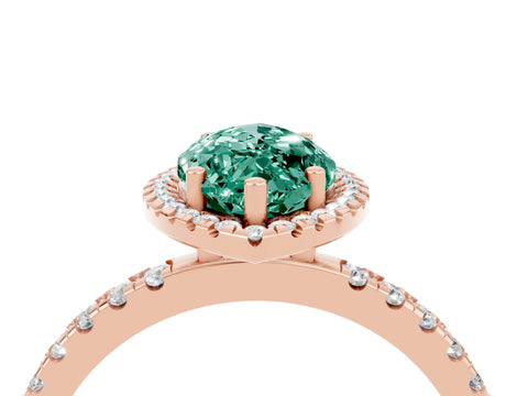 Rose gold Marquise Cut Halo Diamond Pave Band with Prong Setting_4