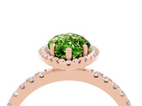 Rose gold Marquise Cut Halo Diamond Pave Band with Prong Setting_4