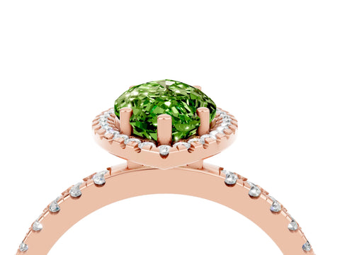 Rose gold Marquise Cut Halo Diamond Pave Band with Prong Setting_4