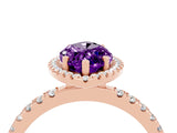 Rose gold Marquise Cut Halo Diamond Pave Band with Prong Setting_4
