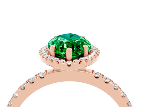 Rose gold Marquise Cut Halo Diamond Pave Band with Prong Setting_4