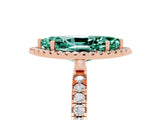 Rose gold Marquise Cut Halo Diamond Pave Band with Prong Setting_5