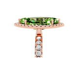 Rose gold Marquise Cut Halo Diamond Pave Band with Prong Setting_5