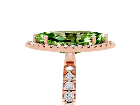 Rose gold Marquise Cut Halo Diamond Pave Band with Prong Setting_5