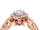 Rose gold Marquise Cut Halo Diamond Ring with Milgrain and Bezel Accents on a Split Shank Band_19
