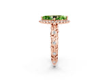 Rose gold Marquise Cut Halo Diamond Solitaire with Filigree Band and Four-Prong Setting_2