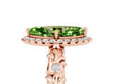 Rose gold Marquise Cut Halo Diamond Solitaire with Filigree Band and Four-Prong Setting_5