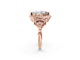 Rose gold Marquise Cut Halo Diamond Split Shank Engagement Ring with Four-Prong Setting_11