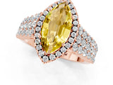 Rose gold Marquise Cut Halo Pavé Diamond Engagement Ring with Split Shank and Four-Prong Setting_1
