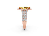 Rose gold Marquise Cut Halo Pavé Diamond Engagement Ring with Split Shank and Four-Prong Setting_2