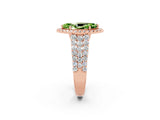 Rose gold Marquise Cut Halo Pavé Diamond Engagement Ring with Split Shank and Four-Prong Setting_2