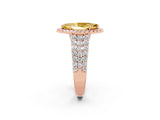 Rose gold Marquise Cut Halo Pavé Diamond Engagement Ring with Split Shank and Four-Prong Setting_2