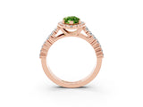 Rose gold Marquise Cut Halo Pavé Diamond Engagement Ring with Split Shank and Four-Prong Setting_3