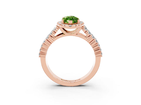 Rose gold Marquise Cut Halo Pavé Diamond Engagement Ring with Split Shank and Four-Prong Setting_3